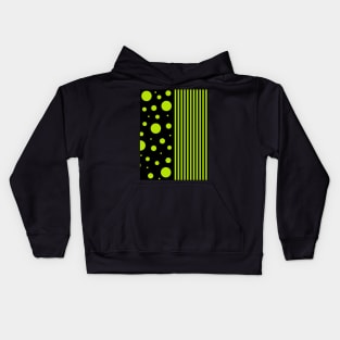 Spots and Stripes - Lime Green Kids Hoodie